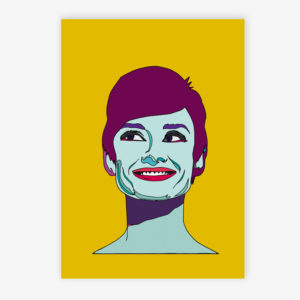 Grafikdruck Audrey Hepburn gelb