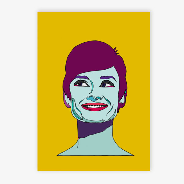 Grafikdruck Audrey Hepburn gelb