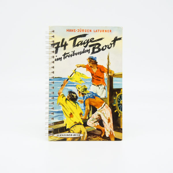 VINTAGE Notizbuch 74 Tage im treibenden Boot