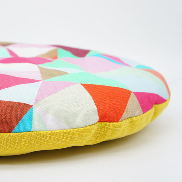 Kissen rund & grafisch rosa/gelb – Bild 2