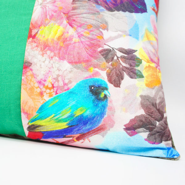 Kissen neon Paradiesvogel & grün – Bild 2