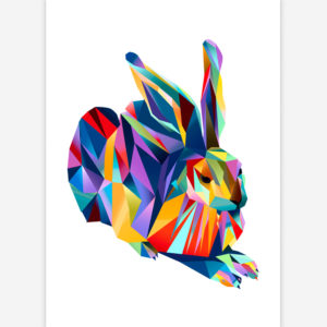 Postkarte Hans Hase blau