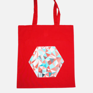Tragetasche Hexagon rot