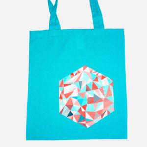 Tragetasche Hexagon türkis