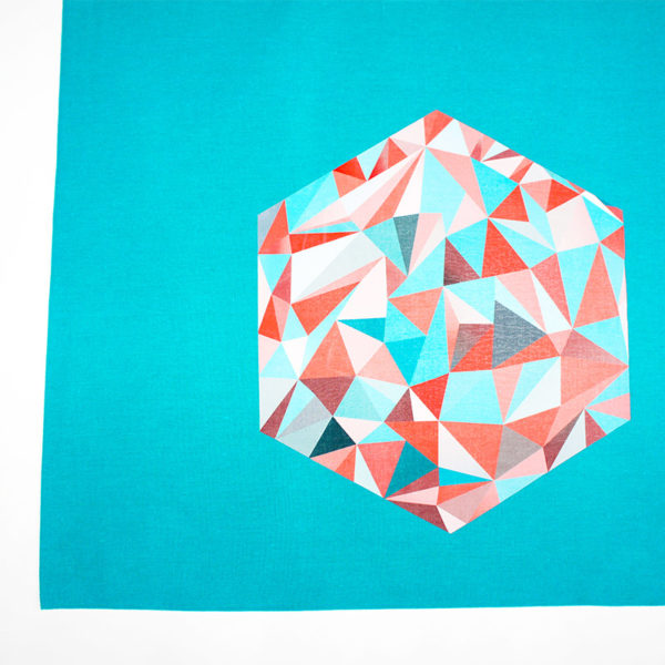 Tragetasche Hexagon türkis – Bild 2