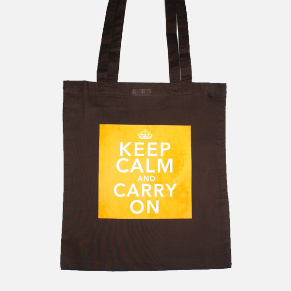 Tragetasche Keep Calm braun&orange