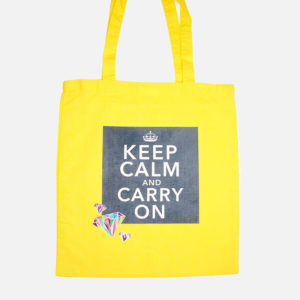 Tragetasche Keep Calm gelb&grau