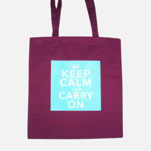 Tragetasche Keep Calm weinrot&hellblau