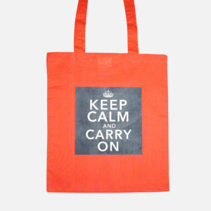 Tragetasche Keep Calm korallrot&grau