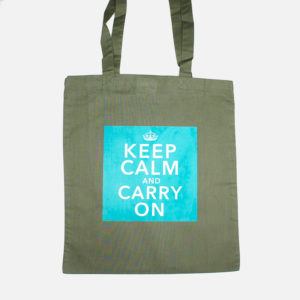 Tragetasche Keep Calm oliv&türkis