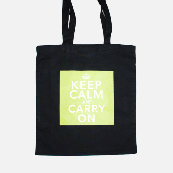 Tragetasche Keep Calm schwarz&hellgrün