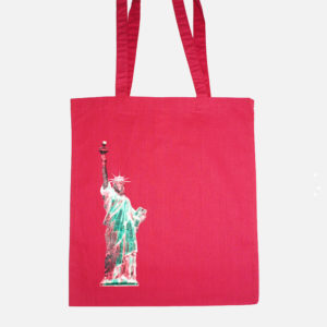 Tragetasche New York Miss Liberty auf dunkelrot