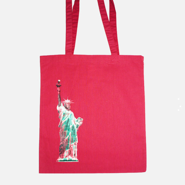 Tragetasche New York Miss Liberty auf dunkelrot
