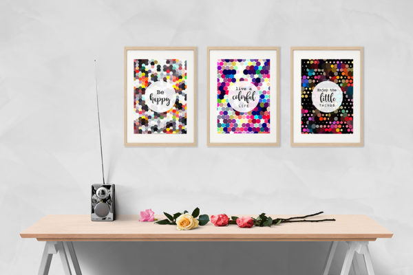 Grafikdruck Be happy – Bild 2