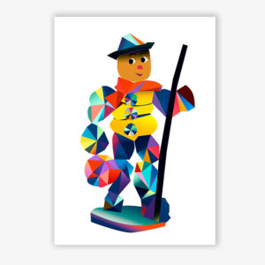 Grafikdruck Emil Zwetschgermoo blau