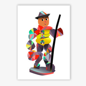 Grafikdruck Emil Zwetschgermoo grau
