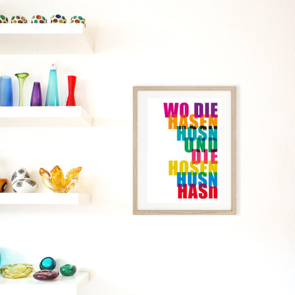Grafikdruck Lerne Fränkisch: Wo die Hasen Hosn #1 – Bild 2