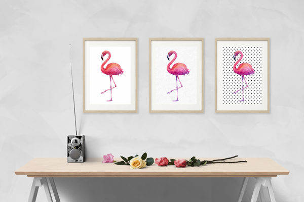 Grafikdruck Flamingo Nr. 3 – Bild 2