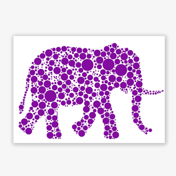 Grafikdruck Punkte Elefant lila