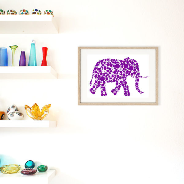 Grafikdruck Punkte Elefant rosa – Bild 3
