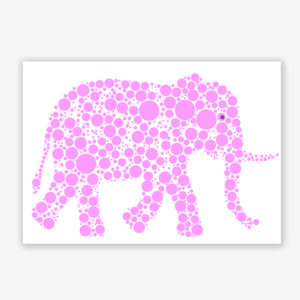 Grafikdruck Punkte Elefant rosa