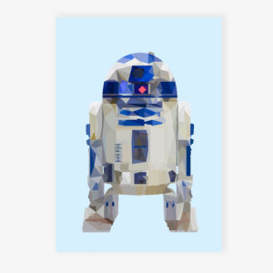 Grafikdruck R2D2 - hellblau