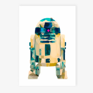 Grafikdruck R2D2 Print - weiß