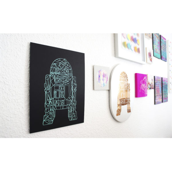 R2D2 - Design Bild Plott Wanddekoration silber – Bild 4