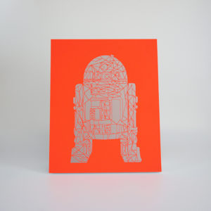 R2D2 - Design Bild Plott Wanddekoration neon rot/silber