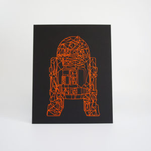R2D2 - Design Bild Plott Wanddekoration neon orange