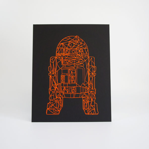 R2D2 - Design Bild Plott Wanddekoration neon orange