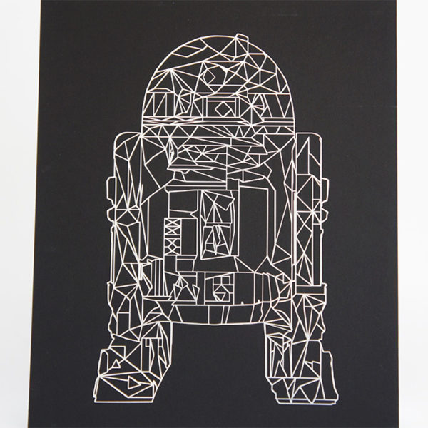 R2D2 - Design Bild Plott Wanddekoration silber – Bild 2