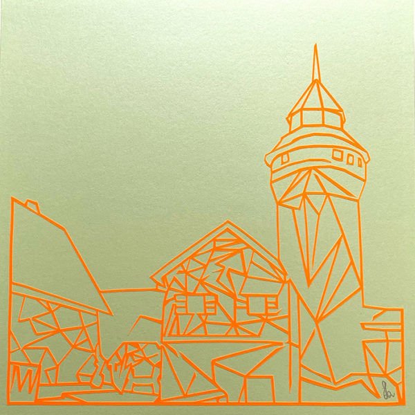 Bild mit Rahmen - Kaiserburg NEON orange auf hellgrün – Bild 2