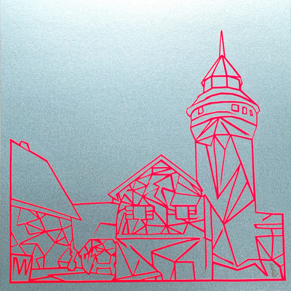 Bild mit Rahmen - Kaiserburg NEON pink auf hellblau – Bild 2