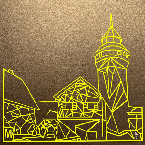 Bild mit Rahmen - Kaiserburg NEON gelb auf bronze – Bild 2
