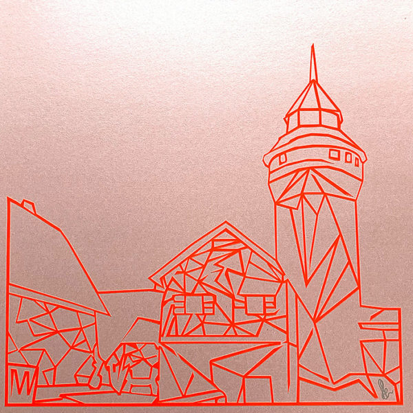 Bild mit Rahmen - Kaiserburg NEON rot auf rosa – Bild 2