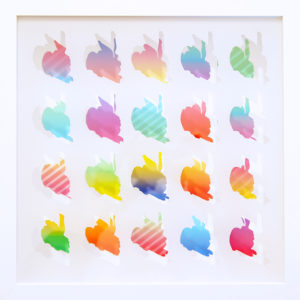 Bild mit Rahmen - Versteckte Hasen 3D Pop Art Nr. 3