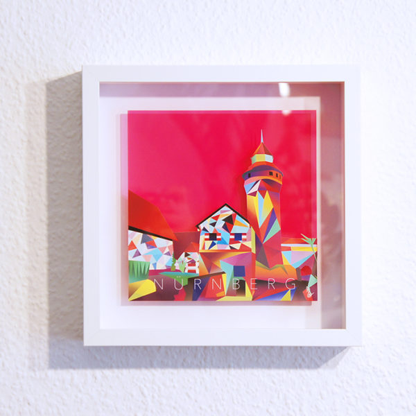 Bild mit Rahmen - Nürnberg NEON artS 3D (neon pink) – Bild 2