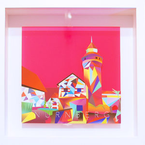 Bild mit Rahmen - Nürnberg NEON artS 3D (neon pink)