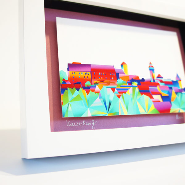 Fine Art Druck mit Rahmen - Kaiserburg Nürnberg auf altrosa – Bild 2