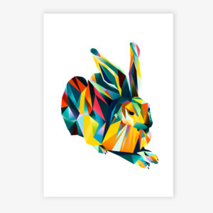 Grafikdruck Hans Hase Nr. 11 petrol/orange