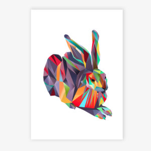 Grafikdruck Hans Hase Nr. 12 grau/rot
