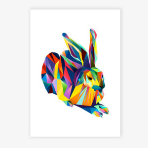 Grafikdruck Hans Hase Nr. 2 blau/orange