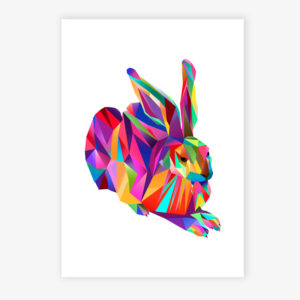 Grafikdruck Hans Hase Nr. 4 pink/rot