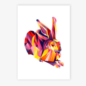 Grafikdruck Hans Hase Nr. 7 lila/pink