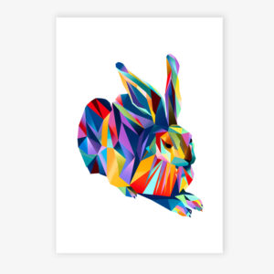 Grafikdruck Hans Hase Nr. 8 blau/rot