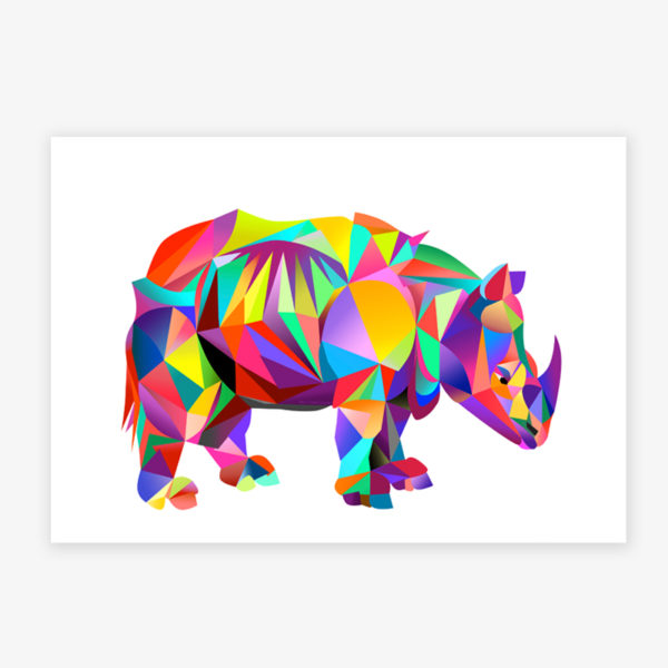 Grafikdruck Bild Rita Rhino Nr. 1 pink
