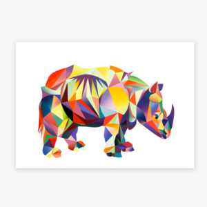 Grafikdruck Bild Rita Rhino Nr. 3 lila