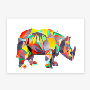 Grafikdruck Bild Rita Rhino Nr. 6 grau