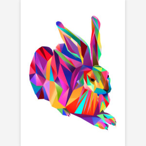 Postkarte Hans Hase pink